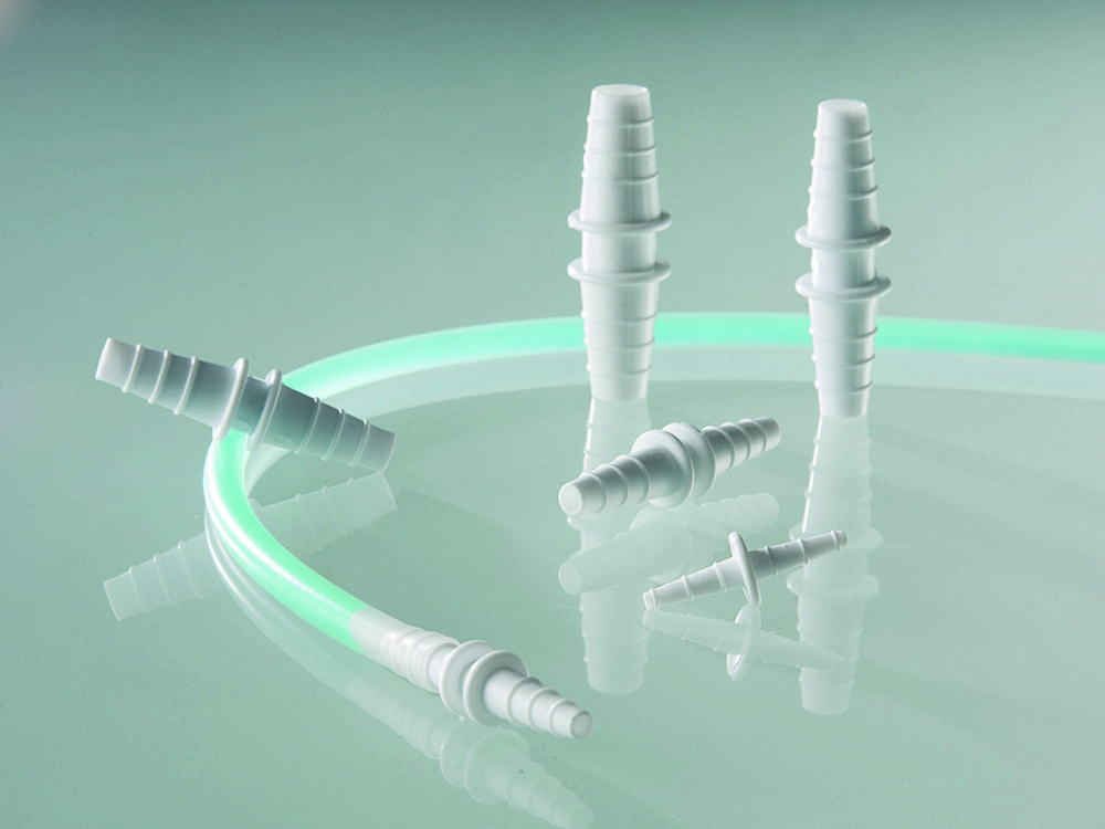 Tubing connectors, straight, PP conical nozzles Tubing connectors, straight, PP conical nozzles