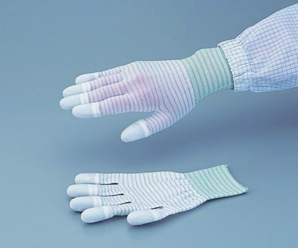 Conductive Gloves ASPURE LINE, white, Anti-static, Nylon, coated fingertips Conductive Gloves ASPURE LINE, white, Anti-static, Nylon, coated fingertips