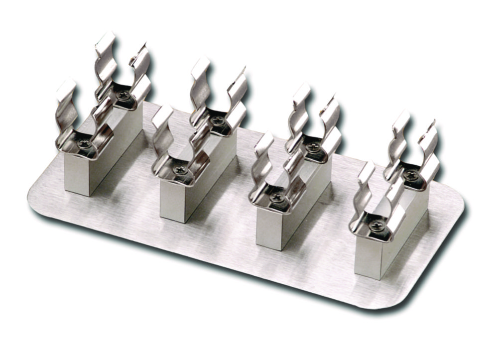 Clip plate for volumetric flasks Clip plate for volumetric flasks