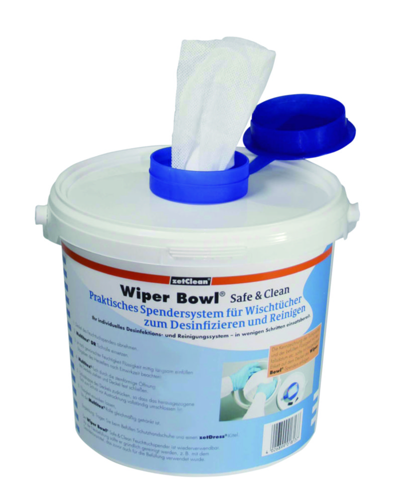 Dispenser system Wiper Bowl® Safe & Clean for cleaning tissues Dispenser system Wiper Bowl® Safe & Clean for cleaning tissues