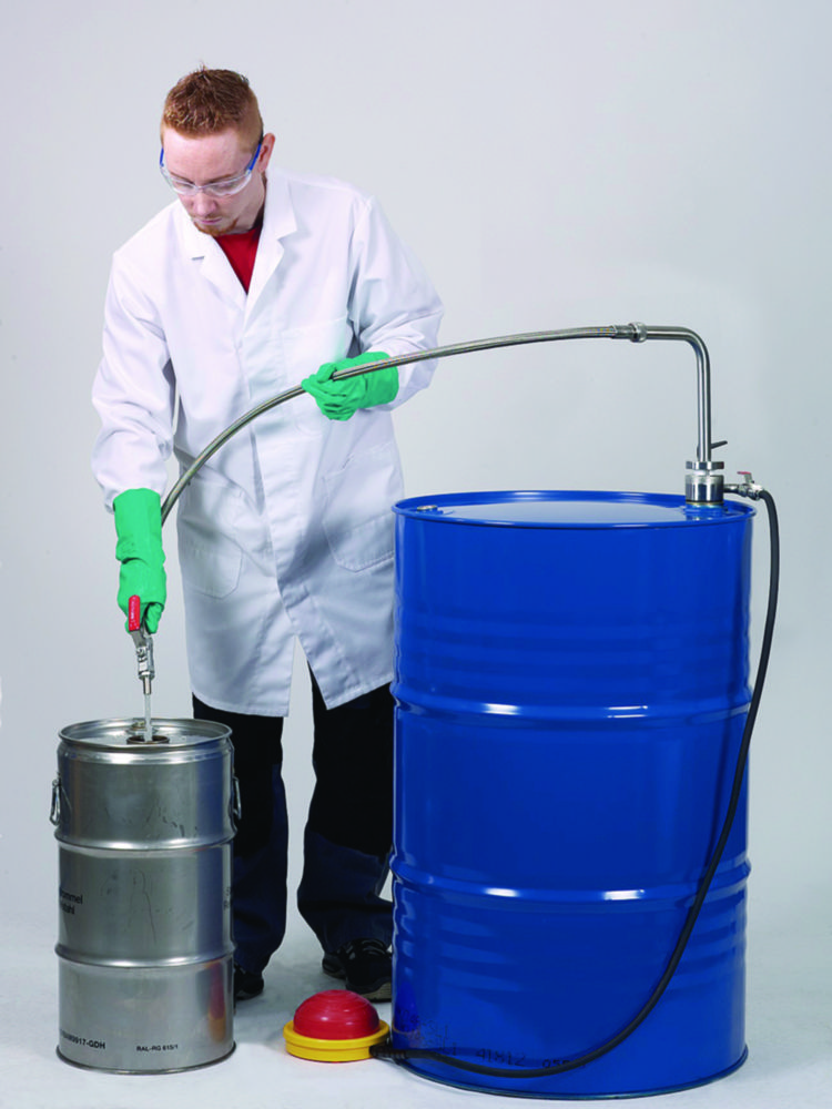 Solvent pump foot operated, with flexible tubing Solvent pump foot operated, with flexible tubing