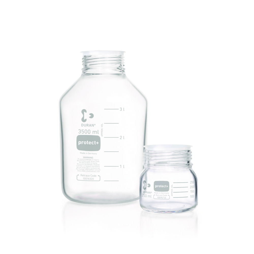 Laboratory bottles protect+ DURAN®, GLS80, with retrace code Laboratory bottles protect+ DURAN®, GLS80, with retrace code