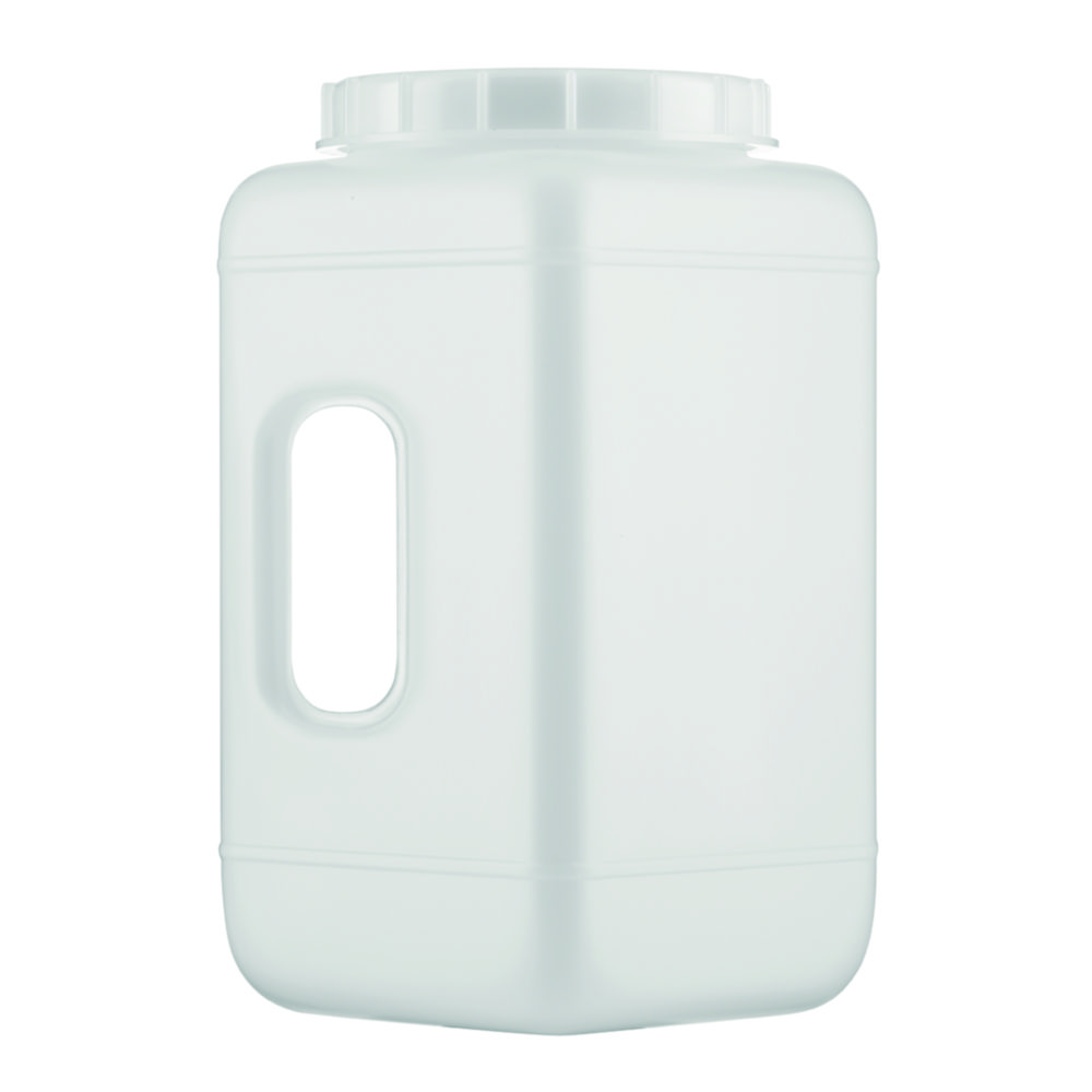 Wide-mouth square bottles, 311 series, HDPE, with closure Wide-mouth square bottles, 311 series, HDPE, with closure
