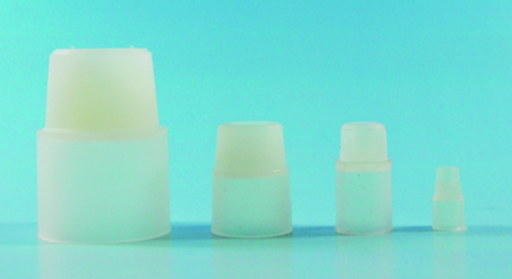 Stoppers, silicone, with turn-over flange Stoppers, silicone, with turn-over flange