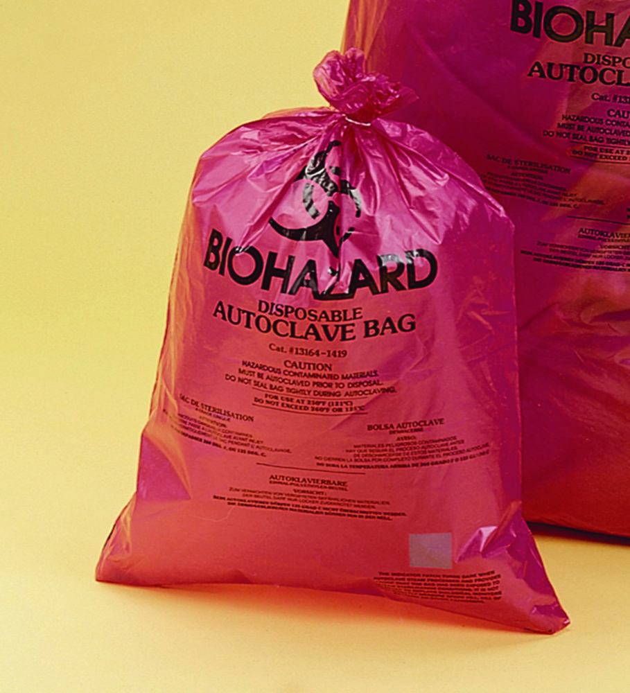 Disposal bags, Biohazard, super strength, PP, 50 µm Disposal bags, Biohazard, super strength, PP, 50 µm