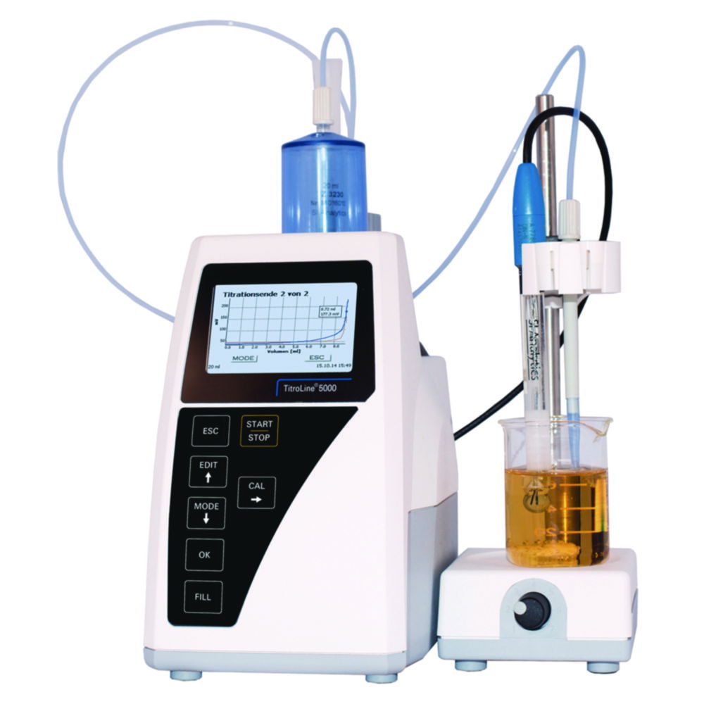 Titrator TitroLine® 5000, mit Magnetrührer TM 50 und 20 ml Dosiereinheit