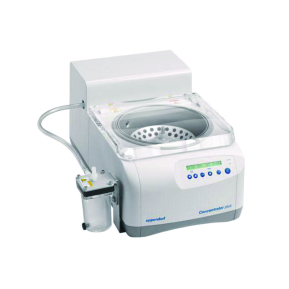 Vacuum concentrator, Concentrator plus™, with integrated membrane vacuum pump and port for external devices Vacuum concentrator, Concentrator plus™, with integrated membrane vacuum pump and port for external devices