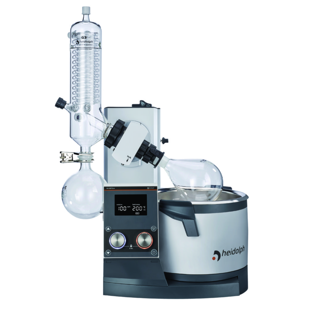 Rotary Evaporators Hei-VAP Core, with motor lift, vertical condenser Rotary Evaporators Hei-VAP Core, with motor lift, vertical condenser