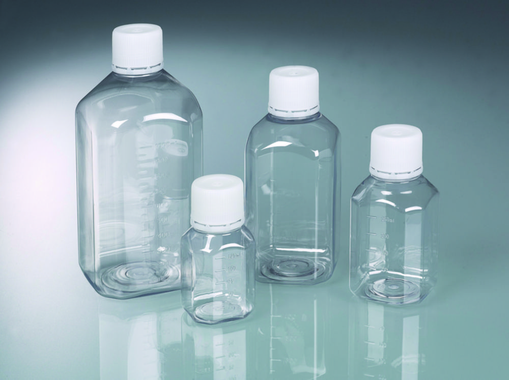 Laborflasche mit Originalitätsverschluss, PET, steril