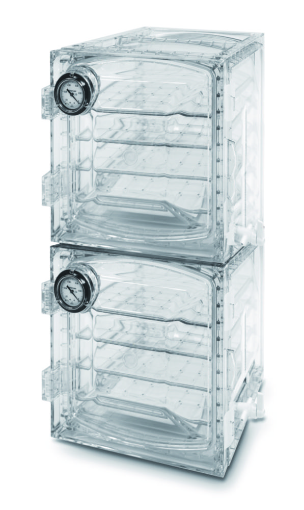 LLG-Vacuum desiccator cabinets, polycarbonate, square form, "Heavy Duty" LLG-Vacuum desiccator cabinets, polycarbonate, square form, "Heavy Duty"