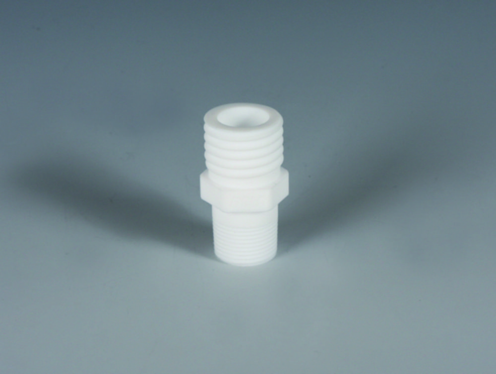 Fittings with connecting thread, PTFE for Reactor lids Fittings with connecting thread, PTFE for Reactor lids