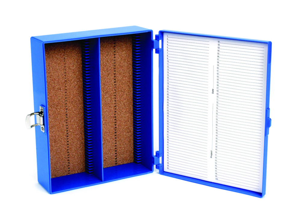 Microscope slide boxes, ABS, for large slides Microscope slide boxes, ABS, for large slides