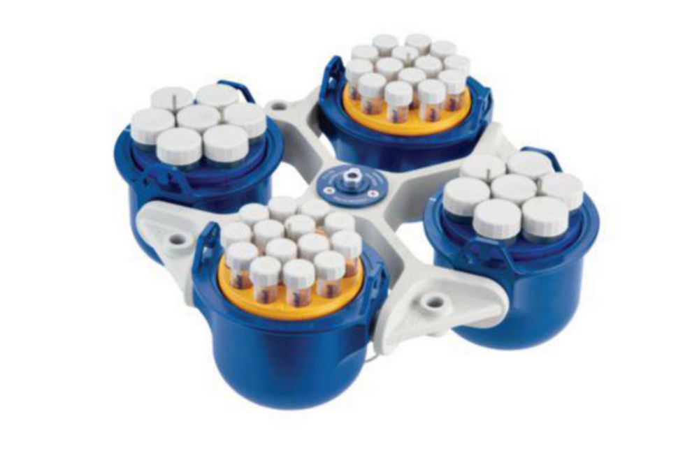 Swing-out rotors S-4-104 for centrifuges 5810/5810 R, incl. 4 x 750 ml round buckets Swing-out rotors S-4-104 for centrifuges 5810/5810 R, incl. 4 x 750 ml round buckets