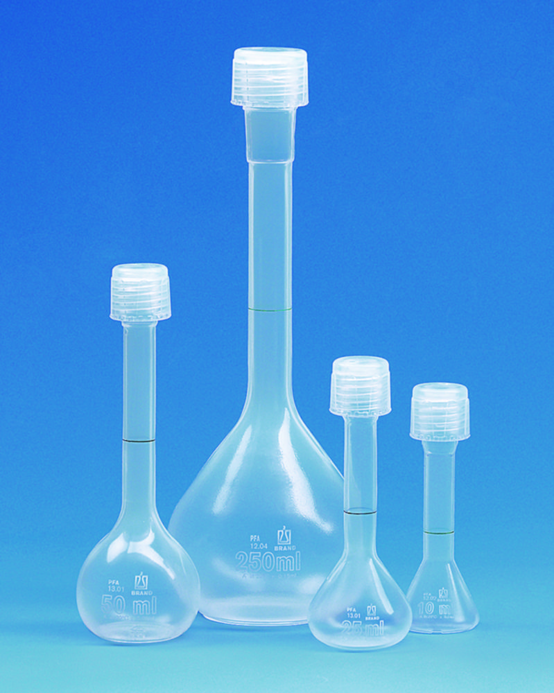 Volumetric flasks, PFA, class A, with screw cap Volumetric flasks, PFA, class A, with screw cap