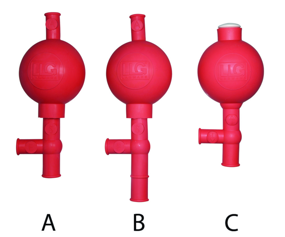 LLG-Safety pipette bulb, rubber, red LLG-Safety pipette bulb, rubber, red