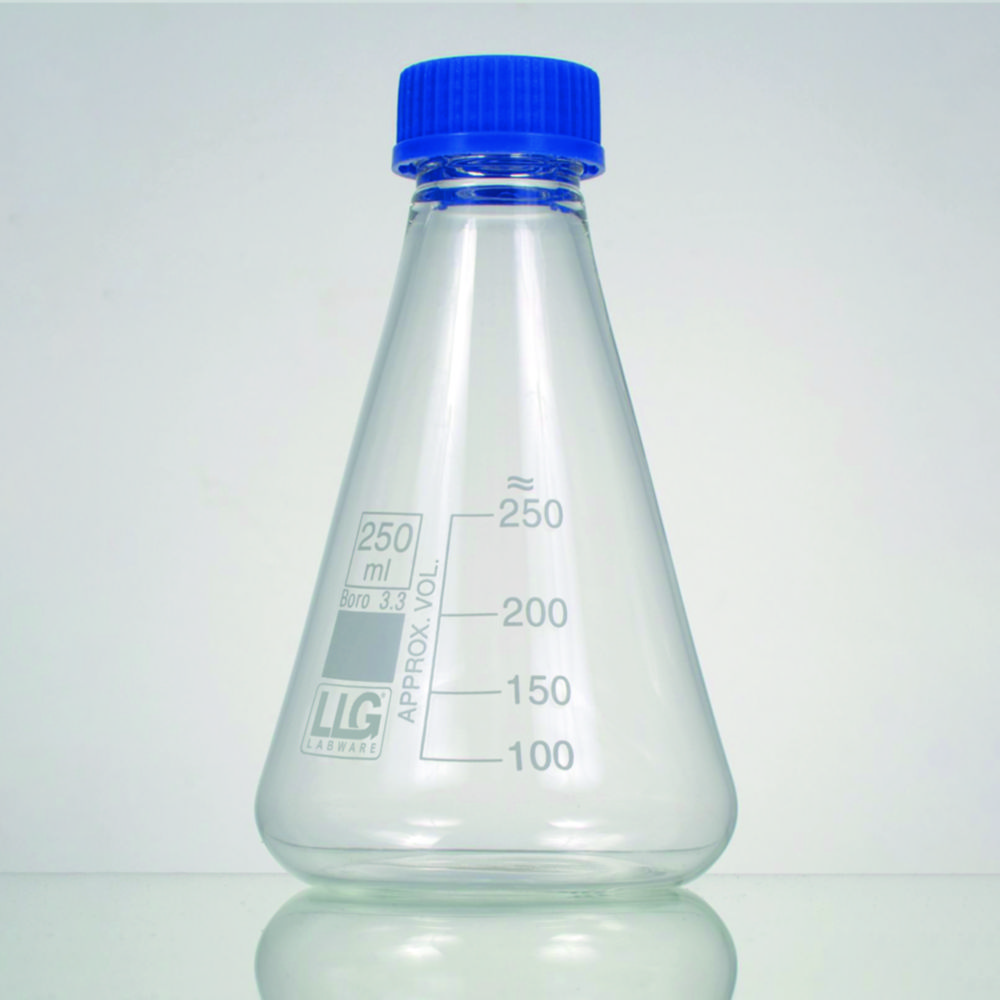 LLG-Erlenmeyer flasks, borosilicate glass 3.3, with screw cap LLG-Erlenmeyer flasks, borosilicate glass 3.3, with screw cap
