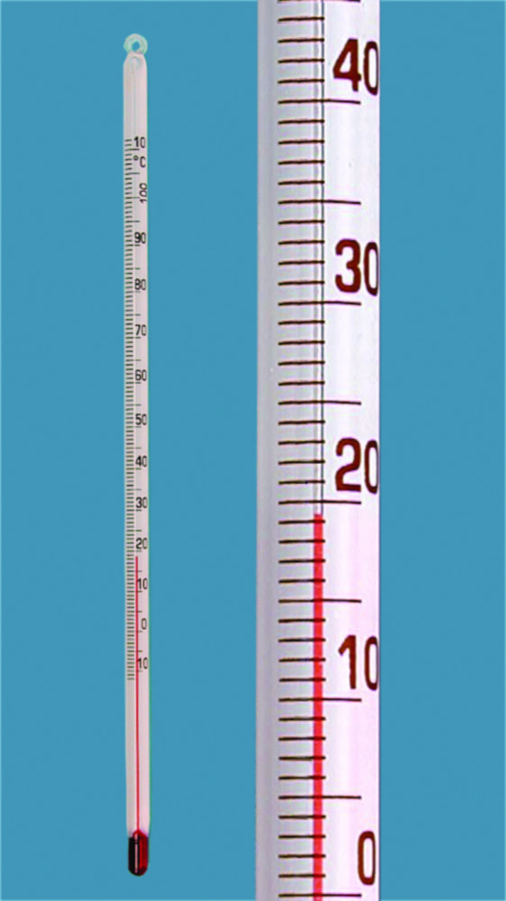Simple type thermometer, solid stem, immersion depth total Simple type thermometer, solid stem, immersion depth total