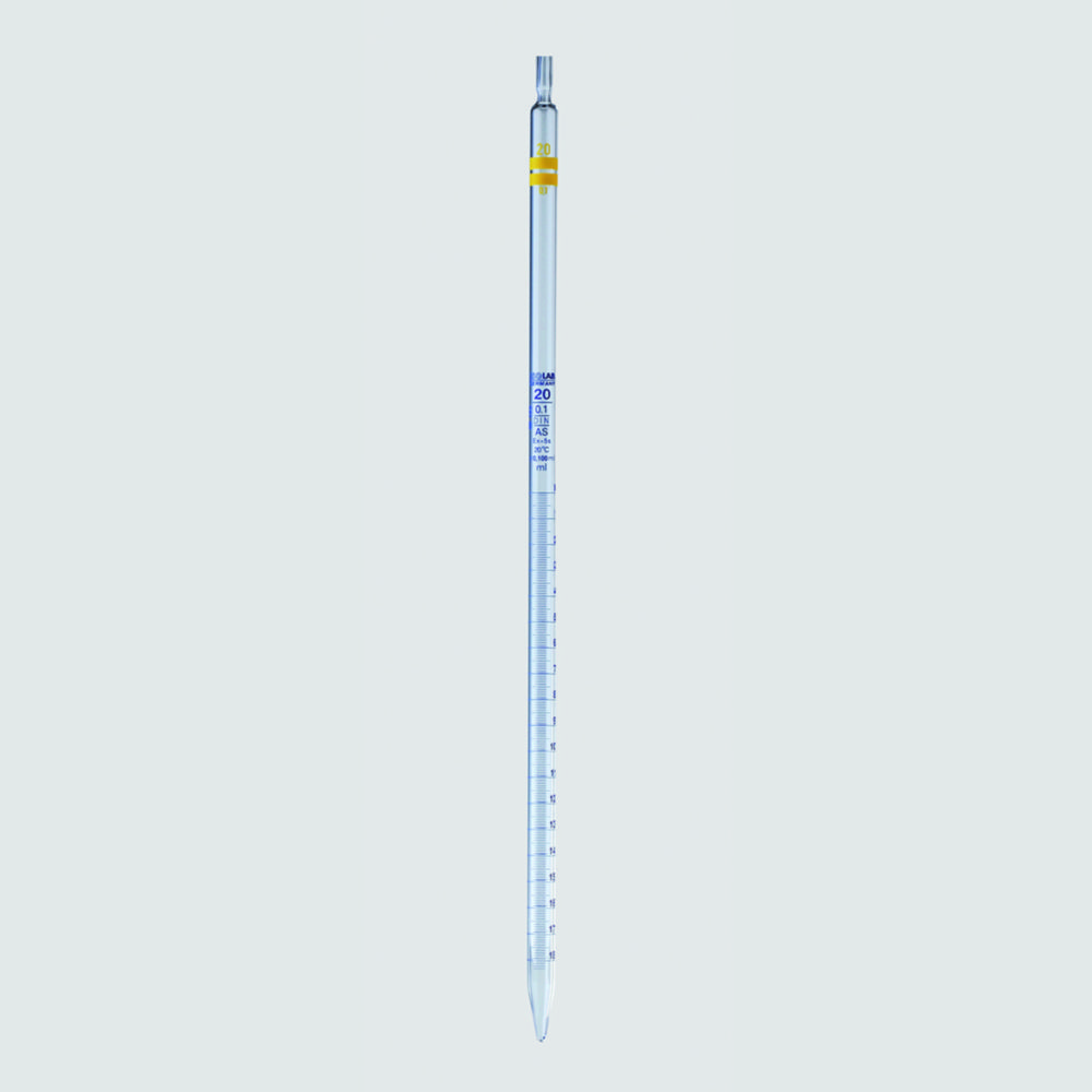 Graduated pipettes, soda glass, class AS, type 3 Graduated pipettes, soda glass, class AS, type 3