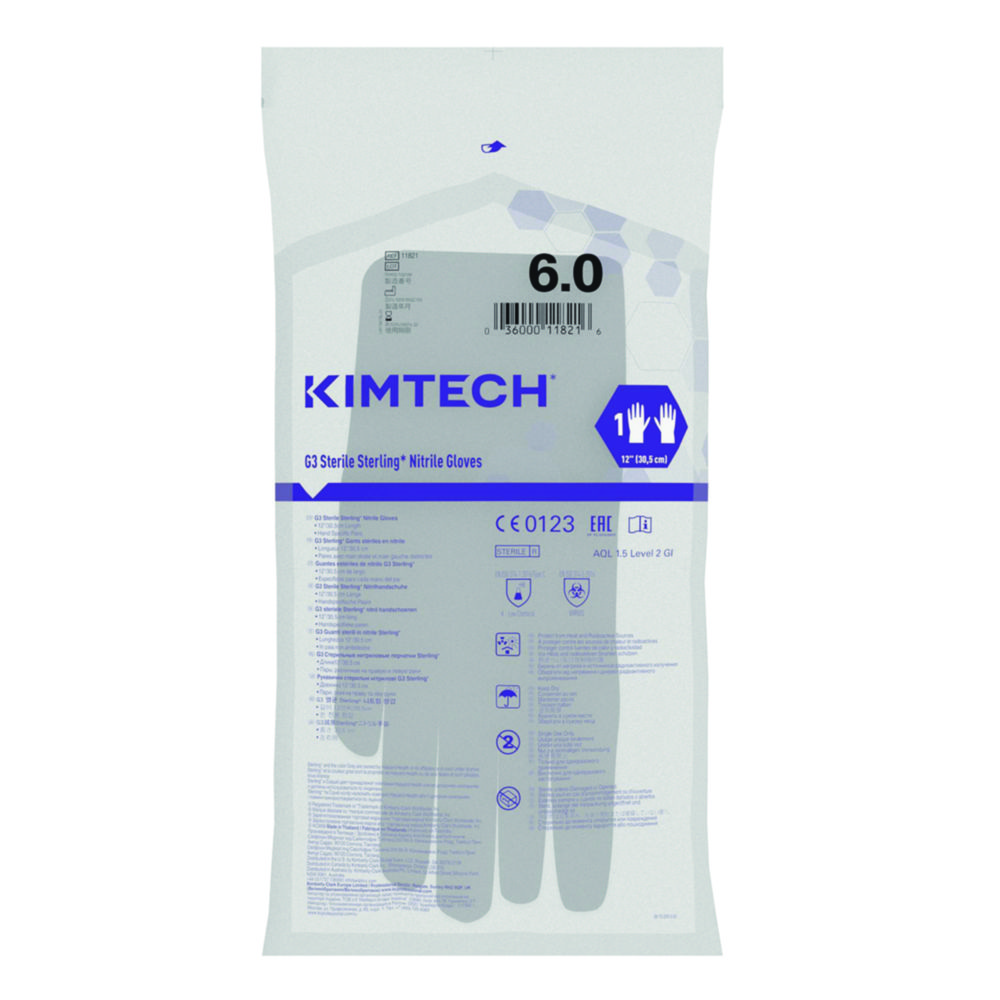 Cleanroom Gloves, Kimtech™ G3 Sterile Sterling™, nitrile, sterile Cleanroom Gloves, Kimtech™ G3 Sterile Sterling™, nitrile, sterile