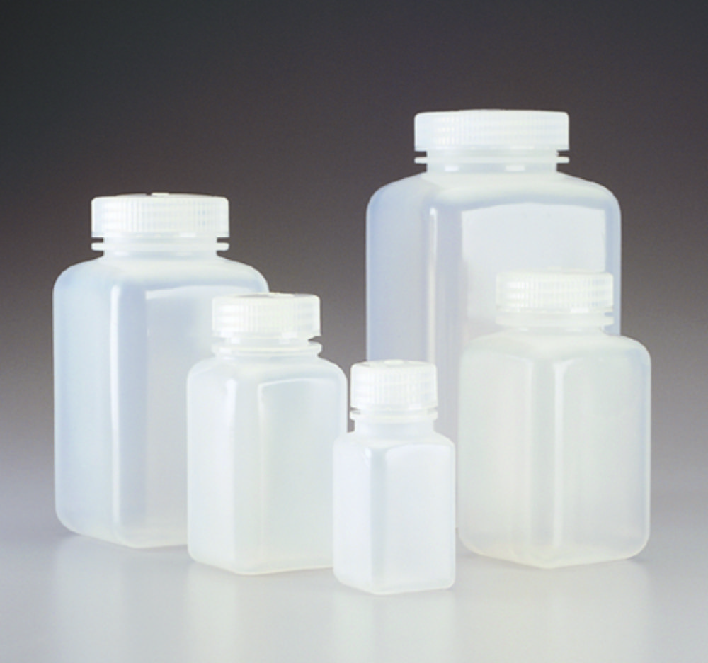 Square bottles, wide mouth Nalgene™, PPCO, with screw cap, PP Square bottles, wide mouth Nalgene™, PPCO, with screw cap, PP