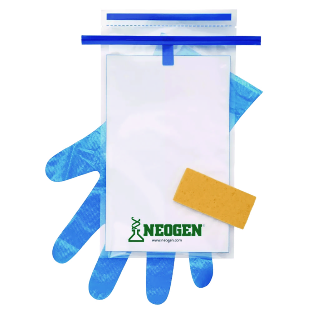 Sampling bag with Hydrated-Sponge with Buffered Peptone Water Broth and 2 gloves Sampling bag with Hydrated-Sponge with Buffered Peptone Water Broth and 2 gloves