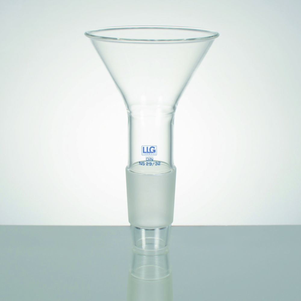 LLG-Pulvertrichter mit NS-Kern, Borosilikatglas 3.3