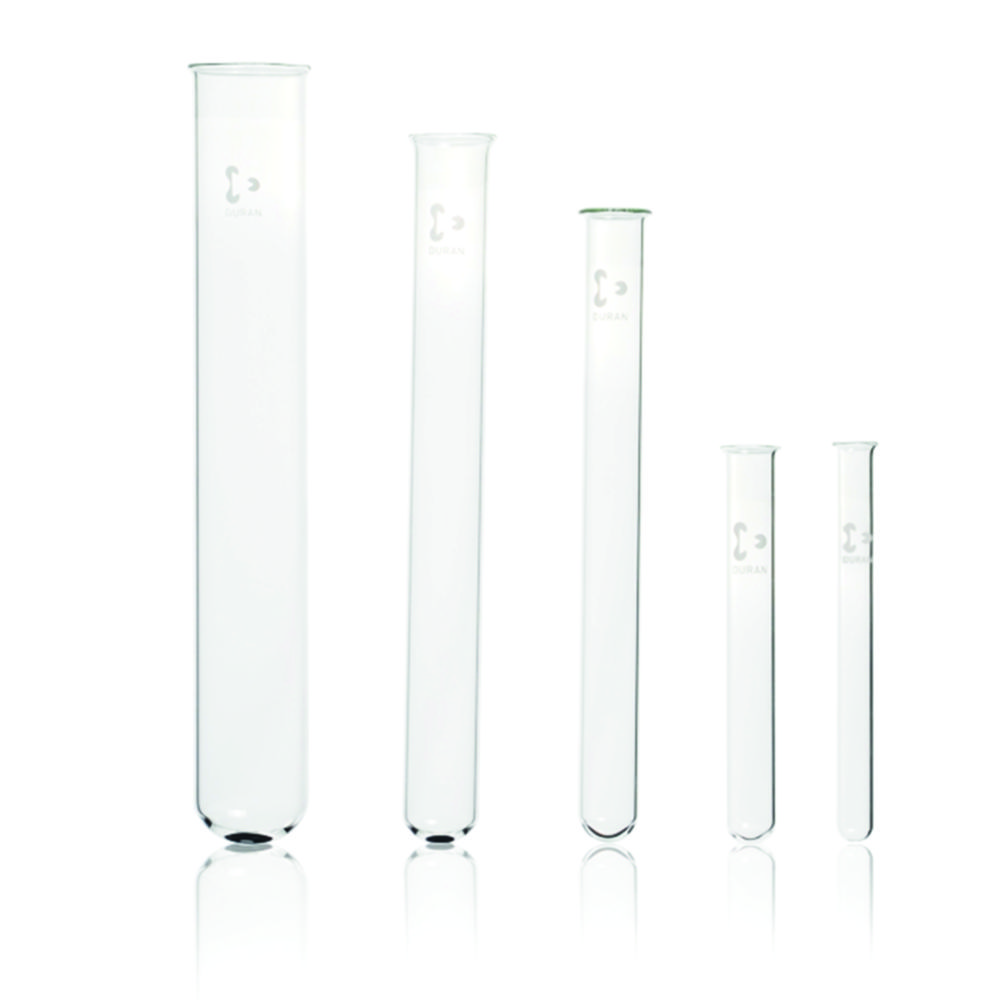 Test tubes, DURAN®, heavy wall, with beaded rim Test tubes, DURAN®, heavy wall, with beaded rim
