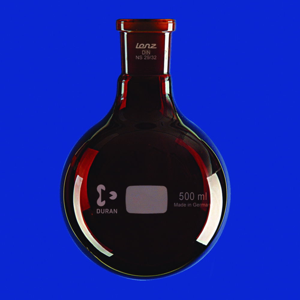 Rundkolben, mit Normschliff, braun, DURAN®