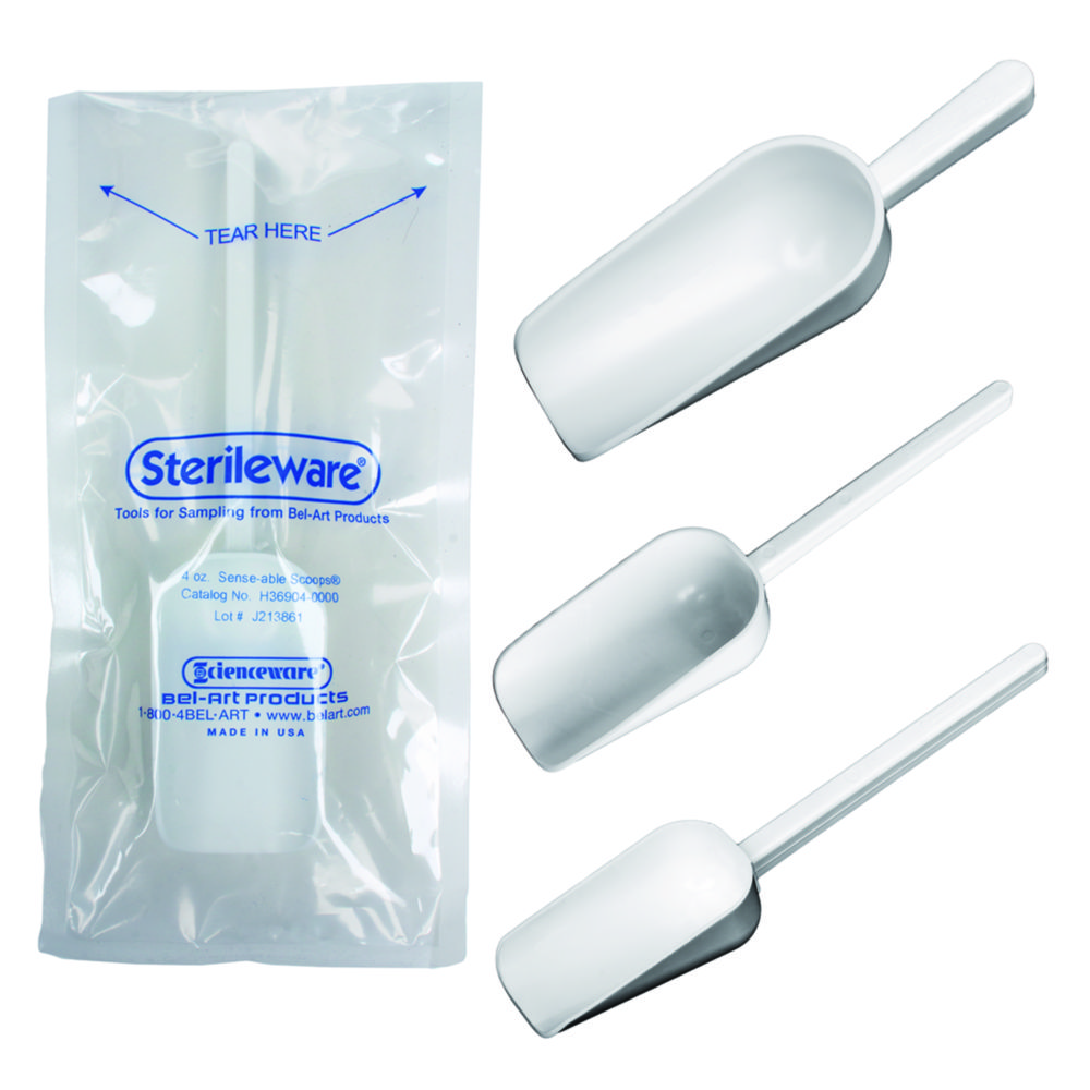 Sampling scoops, PS, sterile, double bagged