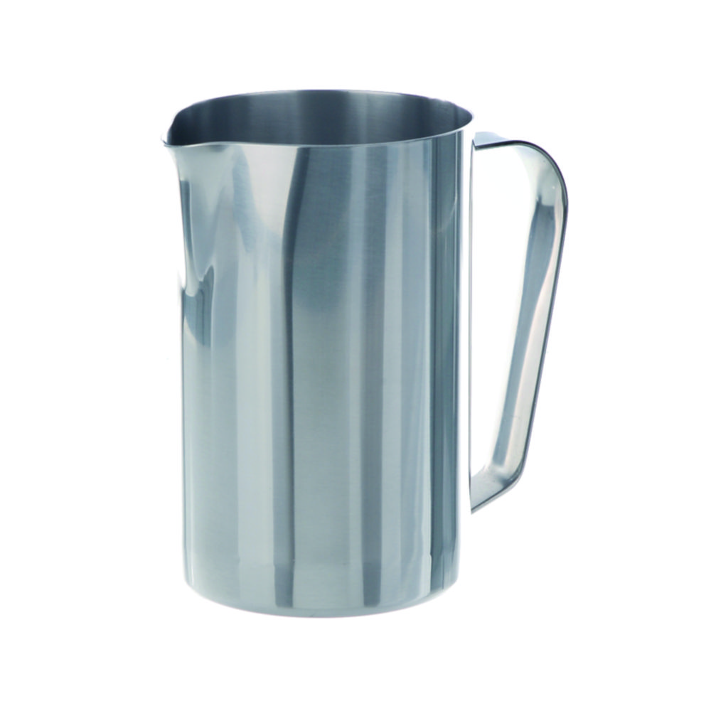 Measuring jugs with handle, stainless steel, straight shape Measuring jugs with handle, stainless steel, straight shape
