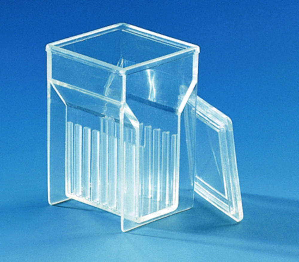 Staining jar, PMP (TPX®), Hellendahl pattern Staining jar, PMP (TPX®), Hellendahl pattern