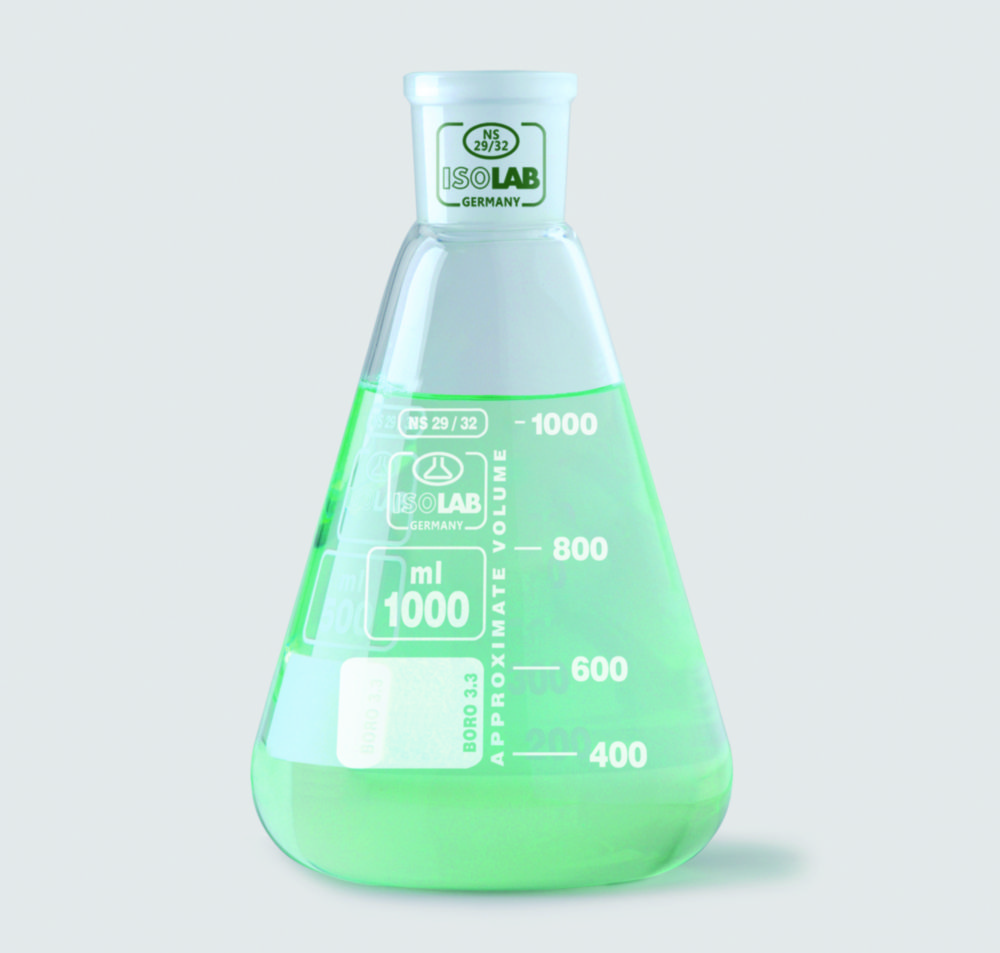 Erlenmeyer flasks, NS neck, borosilicate glass 3.3