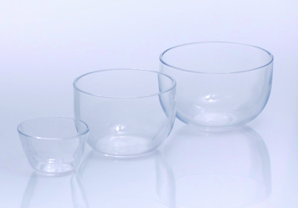 Crucibles, quartz glass, low form Crucibles, quartz glass, low form