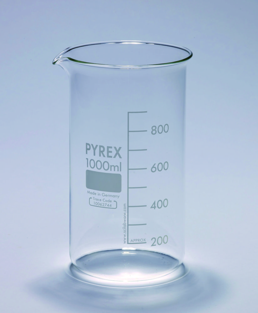 Becherglas, Pyrex®, niedrige Form, schwere Ausführung Becherglas, Pyrex®, niedrige Form, schwere Ausführung