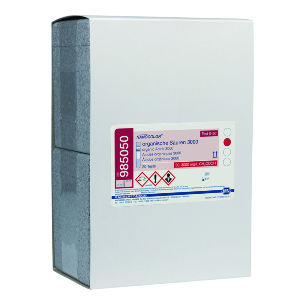 Tube tests NANOCOLOR® organic acids Tube tests NANOCOLOR® organic acids