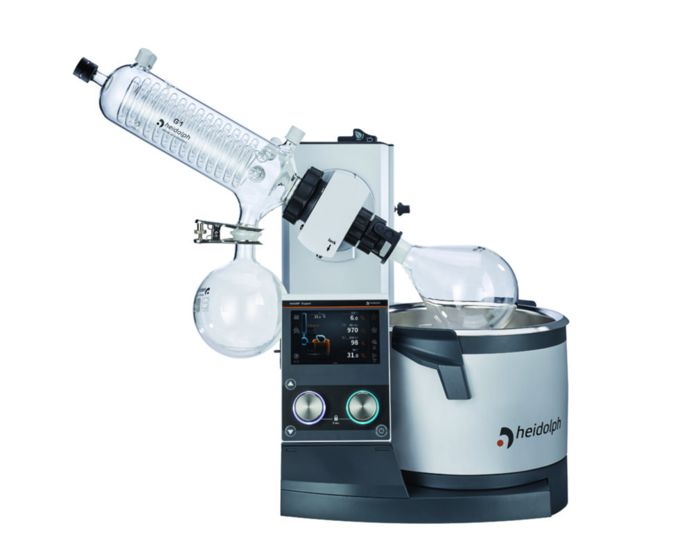 Rotary Evaporators Hei-VAP Expert Control, with motor lift, angled condenser Rotary Evaporators Hei-VAP Expert Control, with motor lift, angled condenser