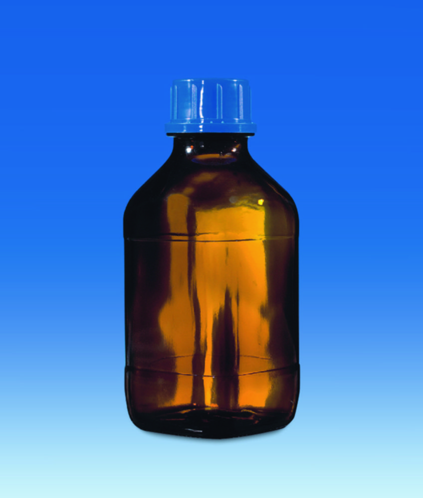 Vierkantflaschen, Natron-Kalk-Glas, braun, mit Schraubverschluss