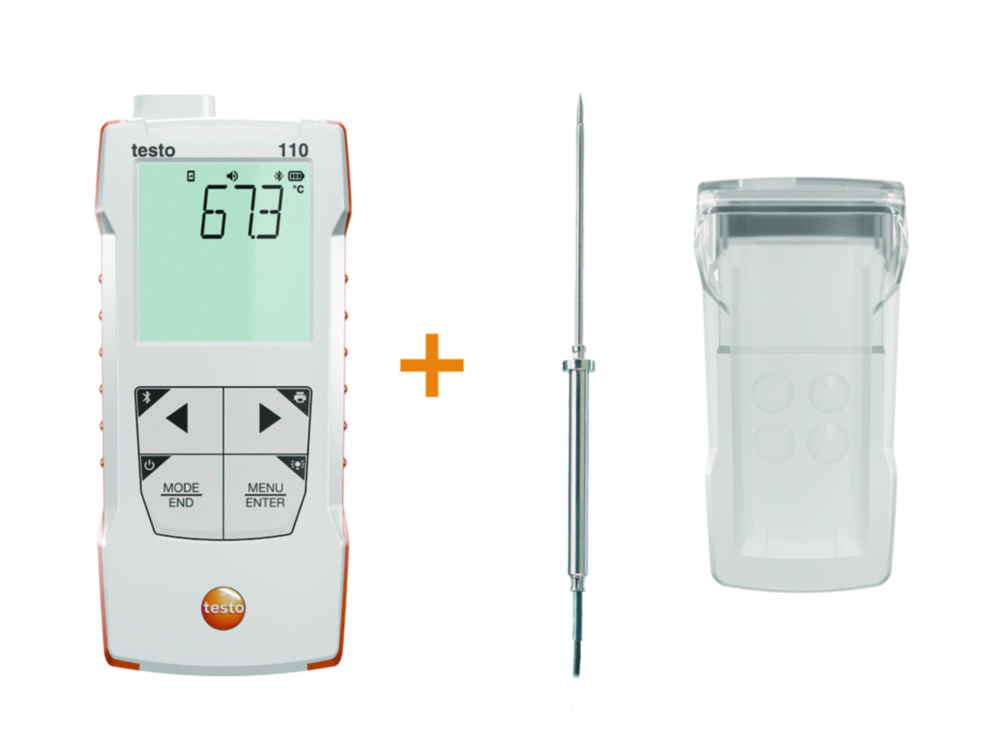 Temperature meter set testo 110 Food, with stainless steel food probe Temperature meter set testo 110 Food, with stainless steel food probe