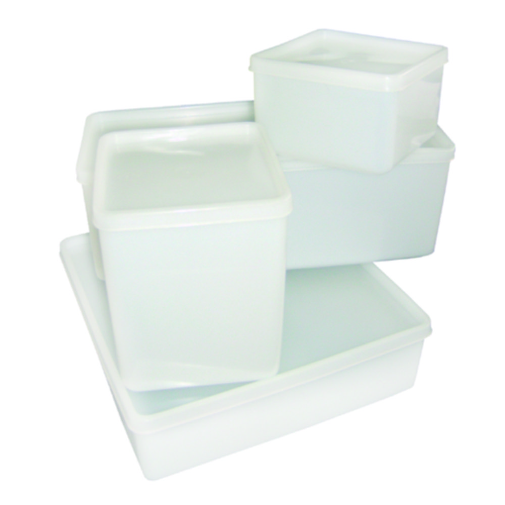 Storage boxes, HDPE with tightly closing LDPE lid Storage boxes, HDPE with tightly closing LDPE lid