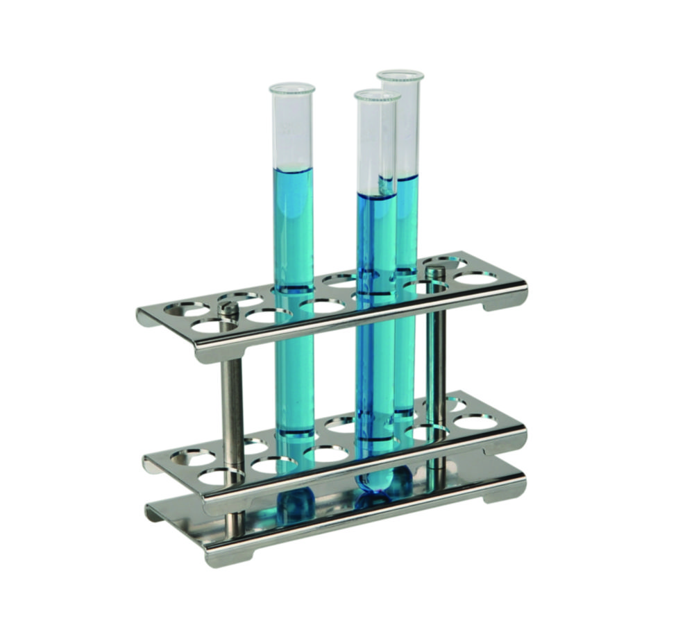 Test tube racks, 18/10 stainless steel, demountable Test tube racks, 18/10 stainless steel, demountable