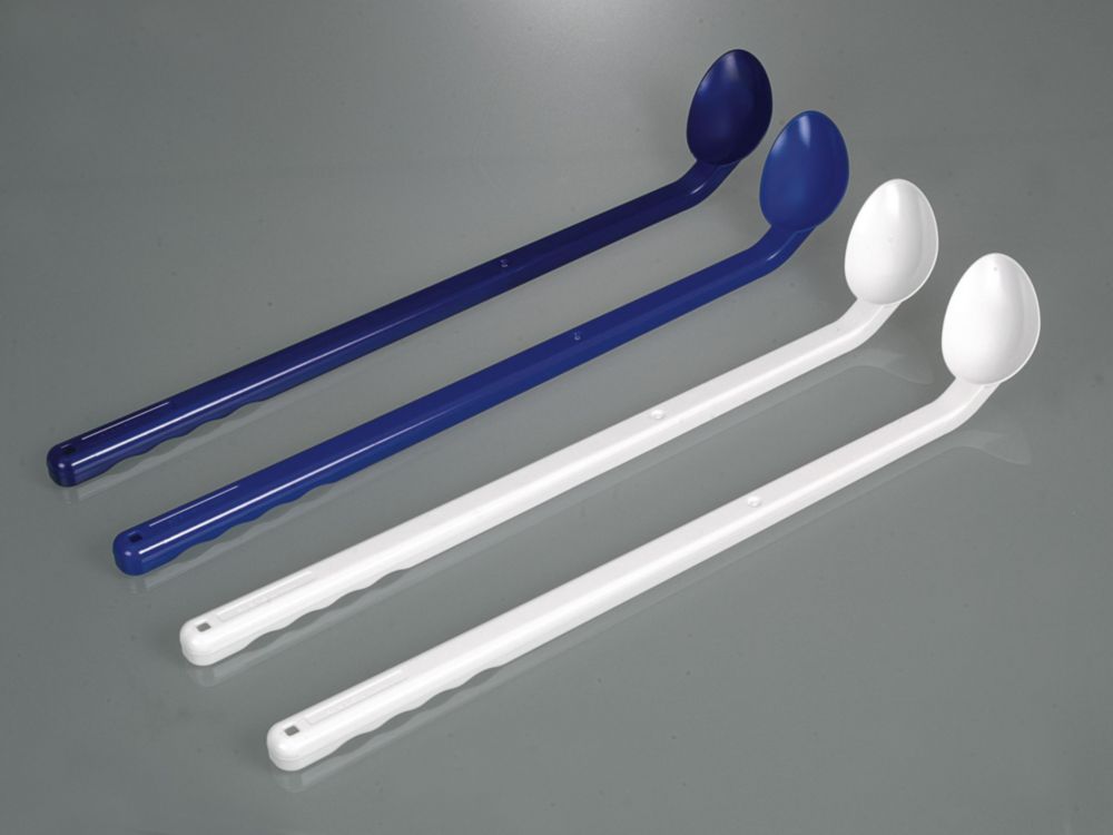 Disposable spoons, curved, long handle, PS, blue Disposable spoons, curved, long handle, PS, blue