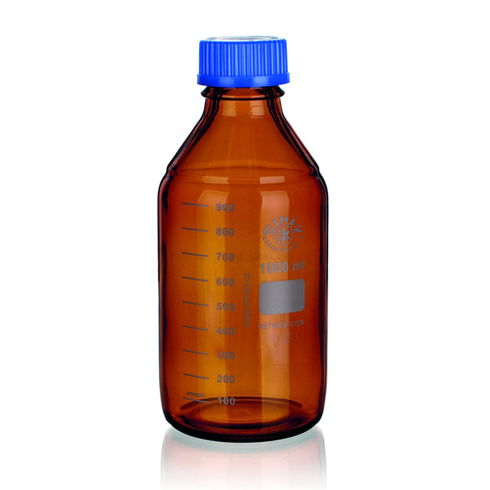 Laboratory bottles, borosilicate glass 3.3, GL45, amber Laboratory bottles, borosilicate glass 3.3, GL45, amber