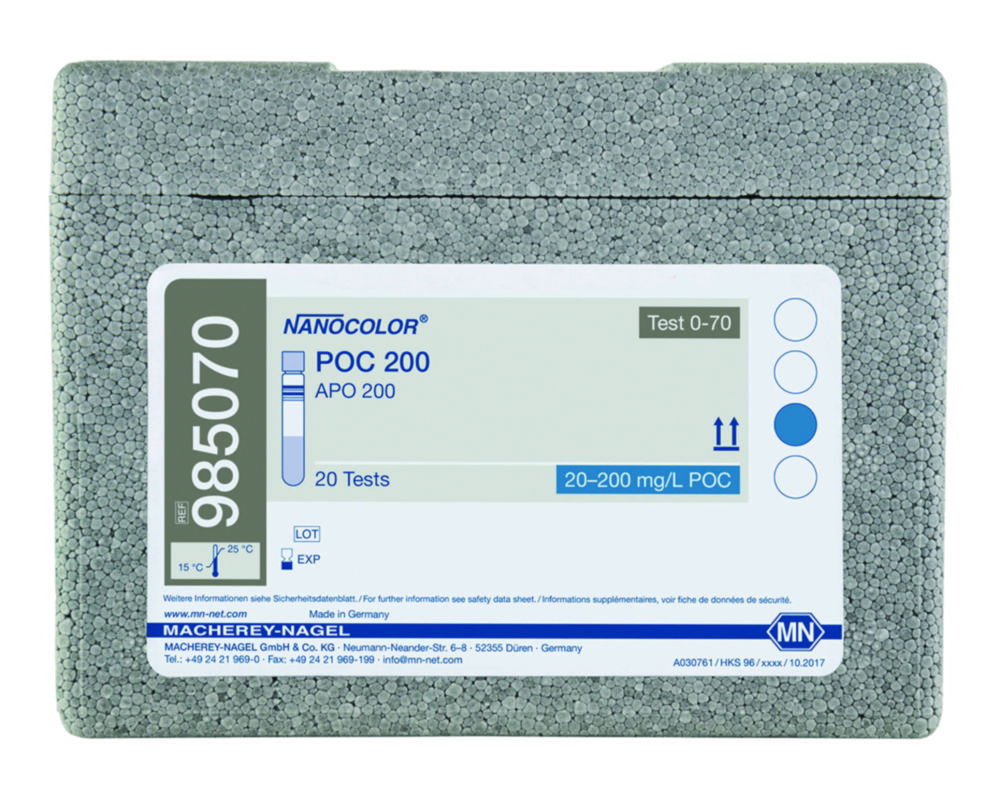 Tube tests NANOCOLOR® polyoxy carbonic acides