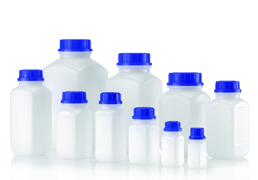 Vierkant-Chemikalien-Weithalsflaschen ohne Verschluss, HDPE