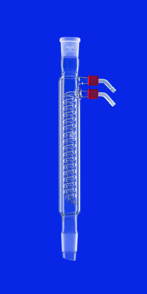 Coil condensers, DURAN® tubing, with plastic olives Coil condensers, DURAN® tubing, with plastic olives