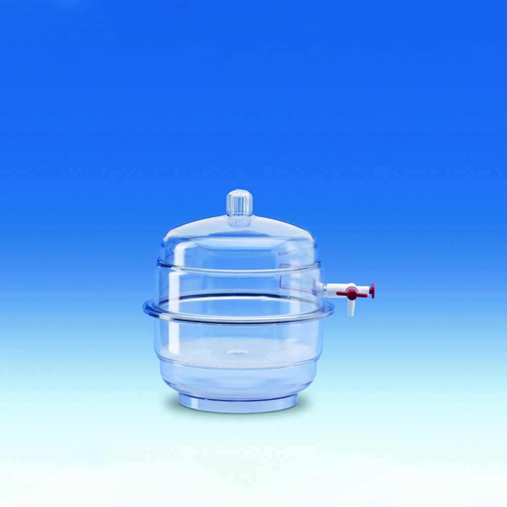 Desiccators with stopcock, PC Desiccators with stopcock, PC