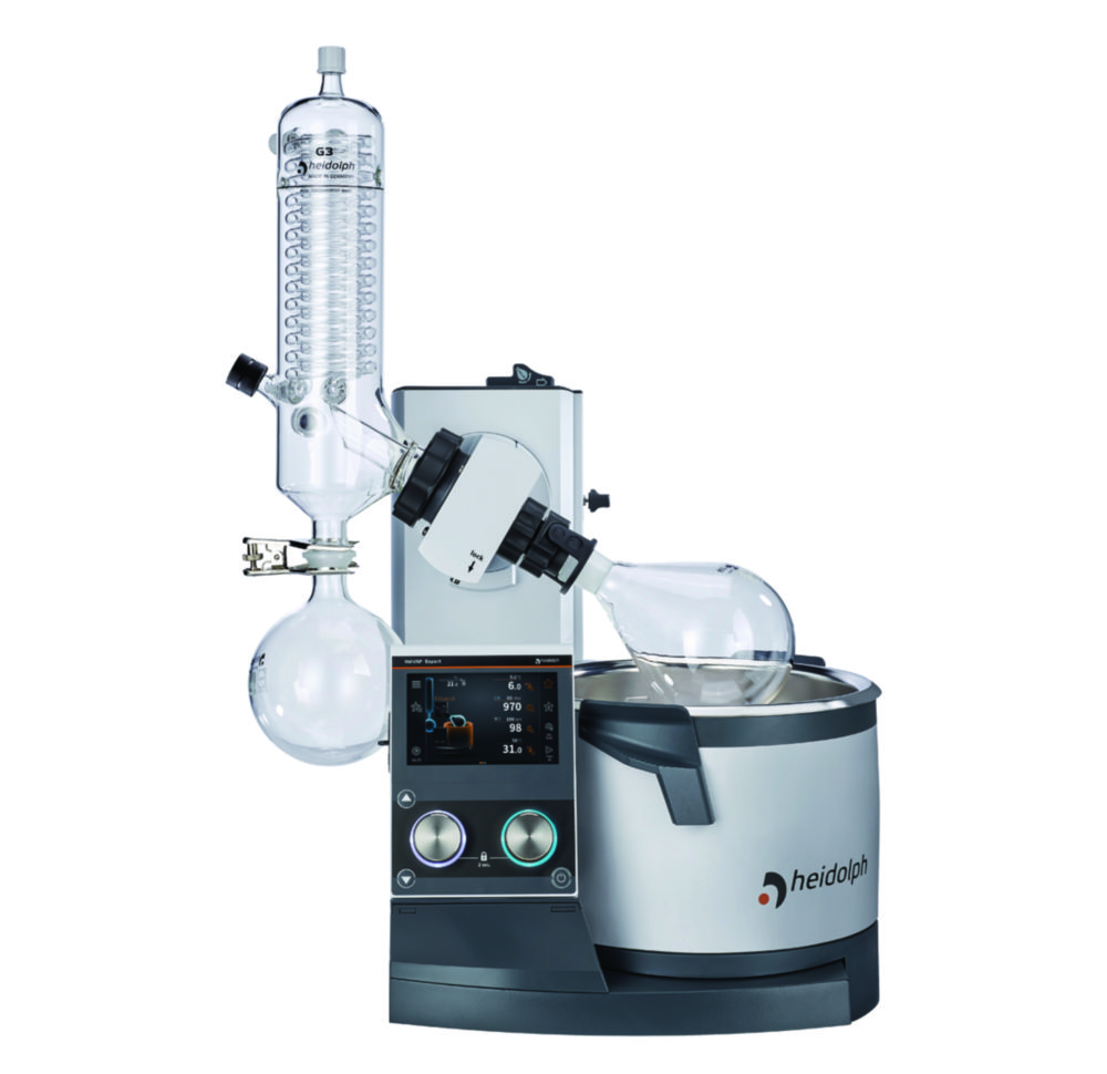Rotary Evaporators Hei-VAP Expert Control, with motor lift, vertical condenser Rotary Evaporators Hei-VAP Expert Control, with motor lift, vertical condenser