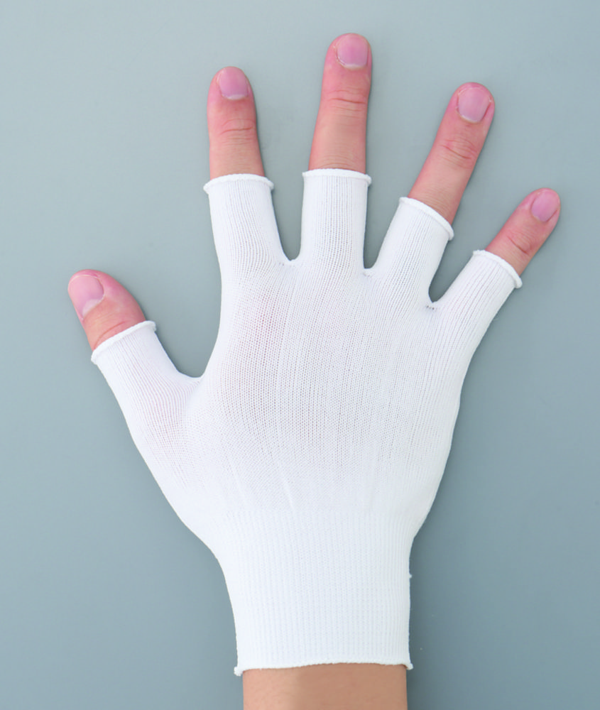 Half-finger glove ASPURE, white, nylon Half-finger glove ASPURE, white, nylon