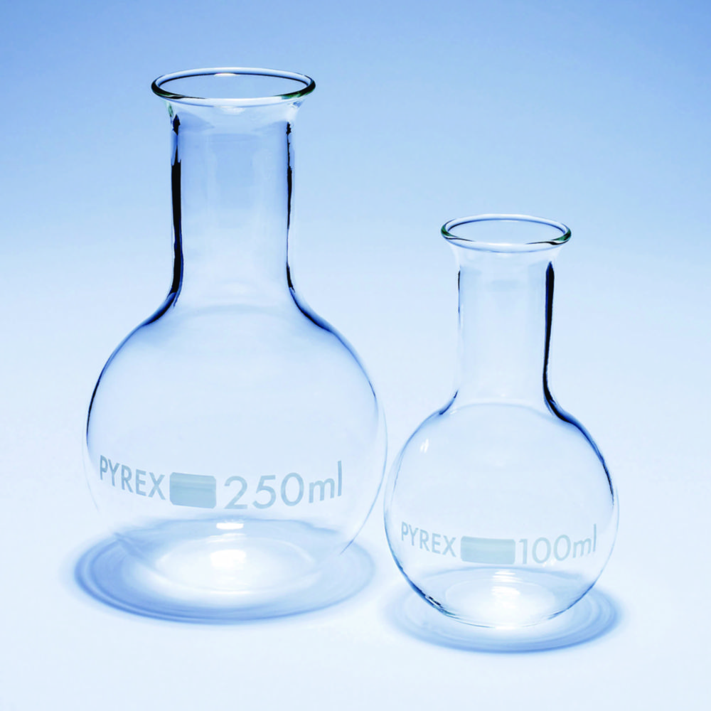 Boiling flasks, flat bottom, narrow neck, Pyrex® Boiling flasks, flat bottom, narrow neck, Pyrex®