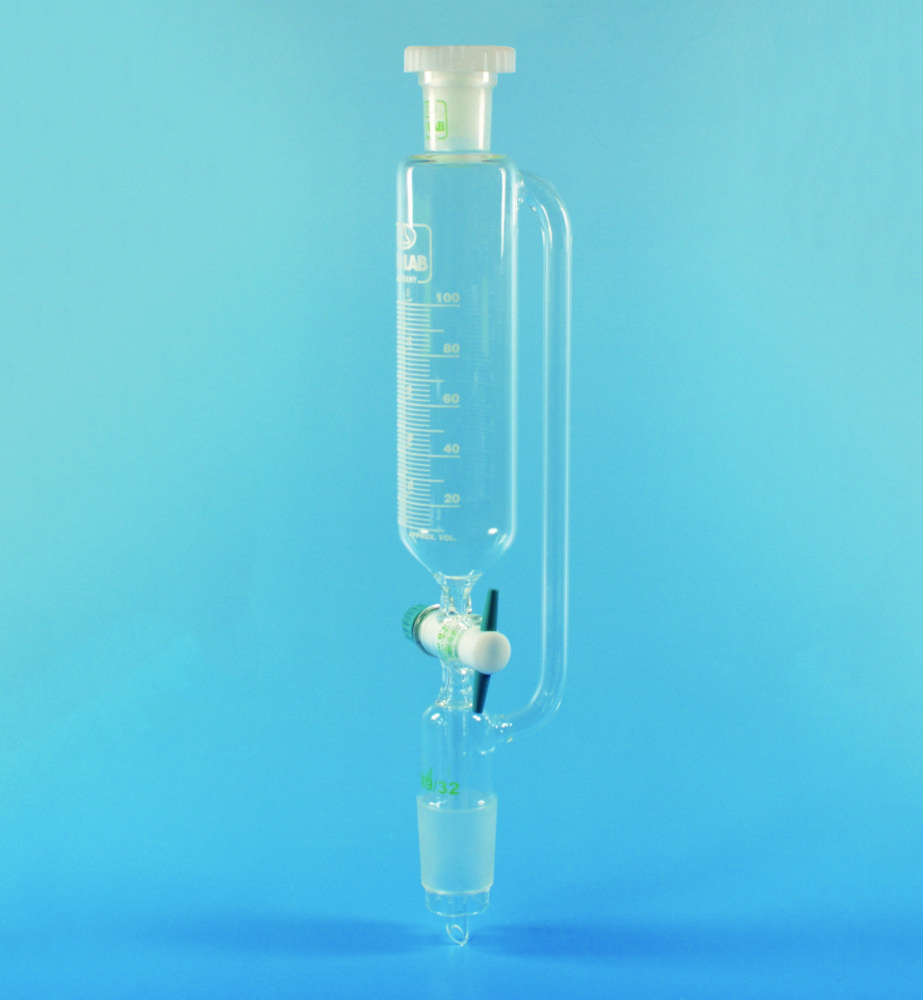 Dropping funnels, cylindrical, with or without pressure equalizing tube, Borosilicate glass 3.3 Dropping funnels, cylindrical, with or without pressure equalizing tube, Borosilicate glass 3.3